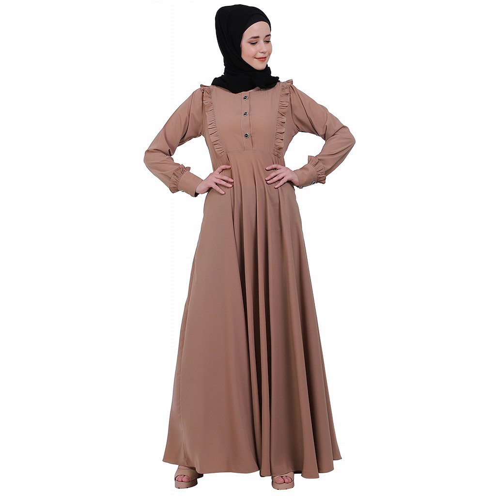 Abaya with frills hot sale